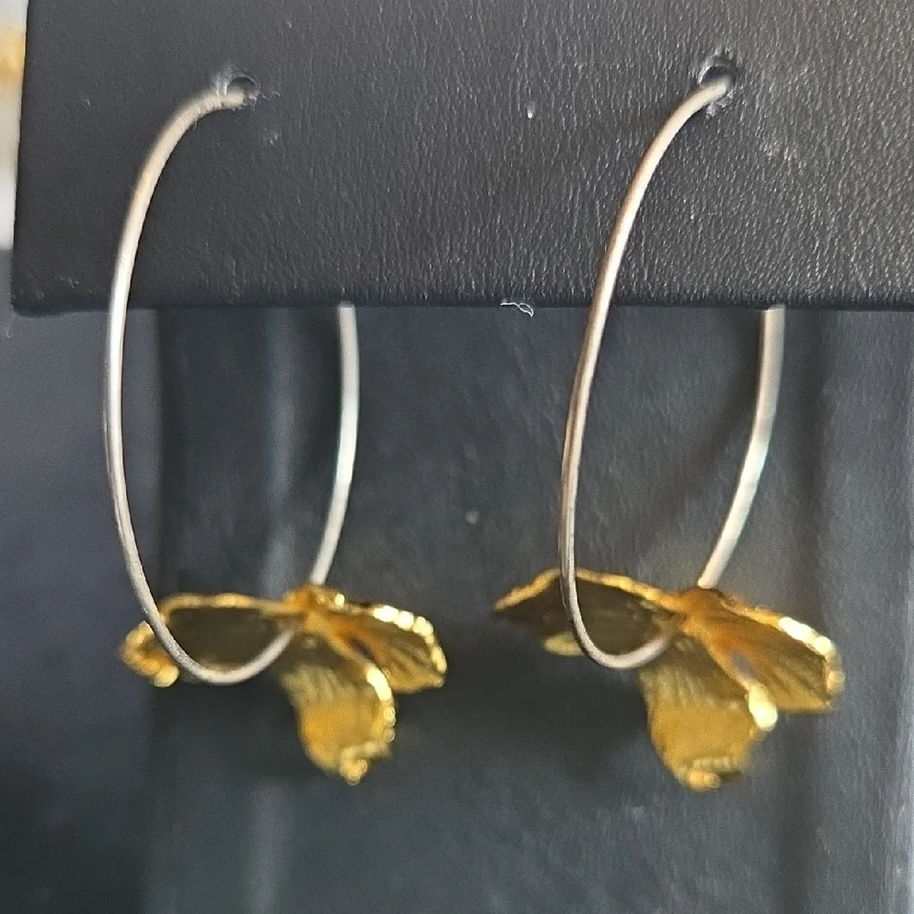 Silver Hoop Earrings - Picture 3 of 7